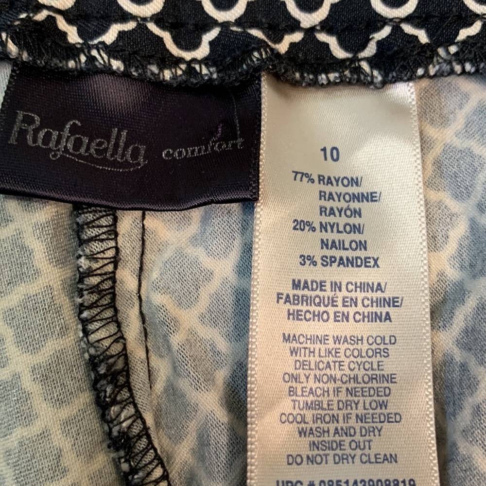 Rafaella Navy Patterned Pull On Cropped Pant - image 7